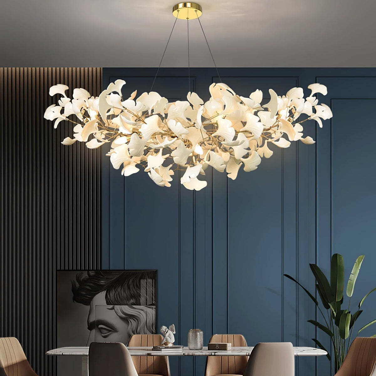 Cereian lampadario in Ceramica a petali di Ginkgo