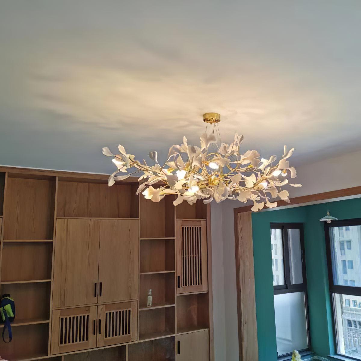 Cereian lampadario in Ceramica a petali di Ginkgo