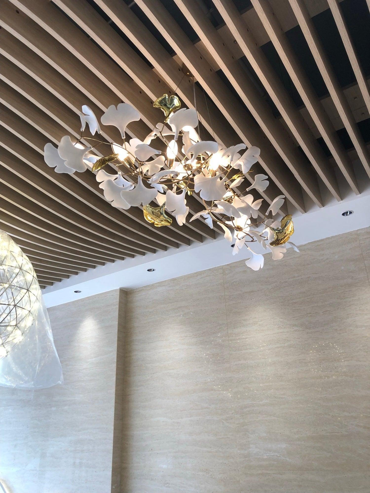 Cereian lampadario in Ceramica a petali di Ginkgo
