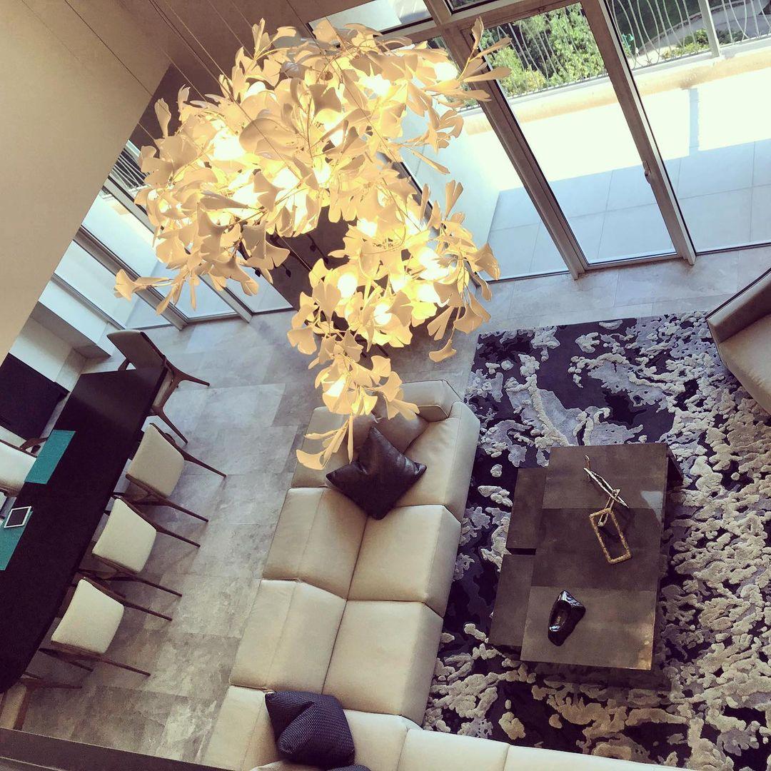 Cereian lampadario in Ceramica a petali di Ginkgo