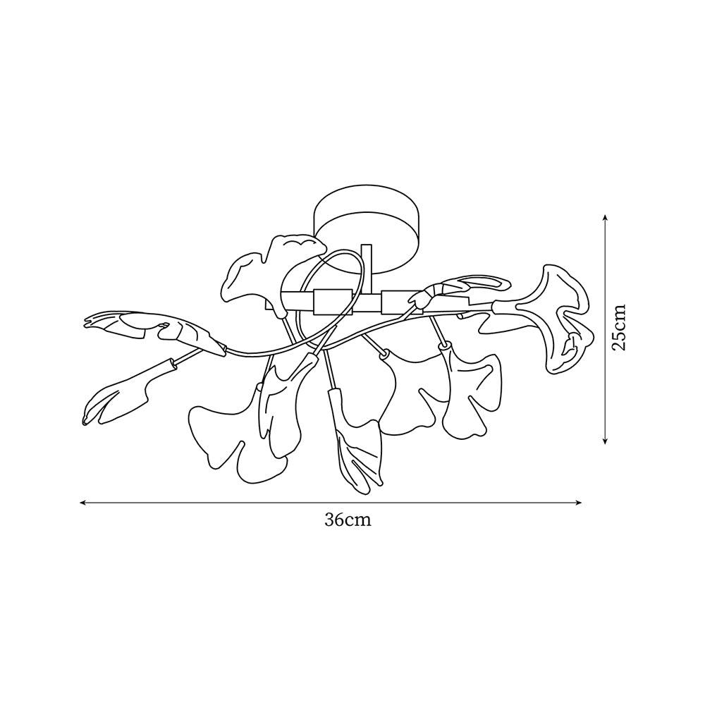 Callenne lampada da soffitto elegante a forma di foglia di ginkgo
