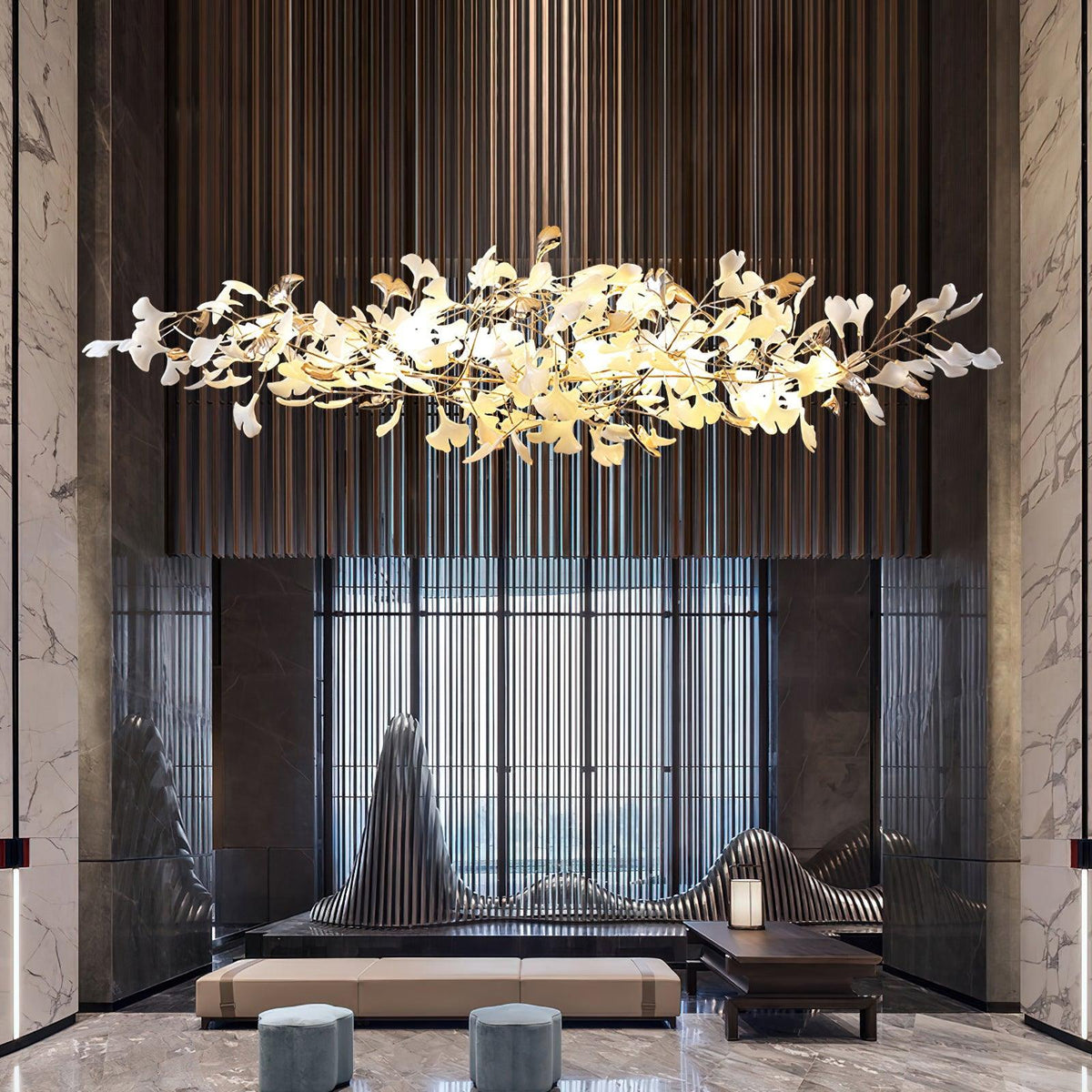Sovell lampadario di lusso Postmoderno Ginkgo Cloud Ceramics