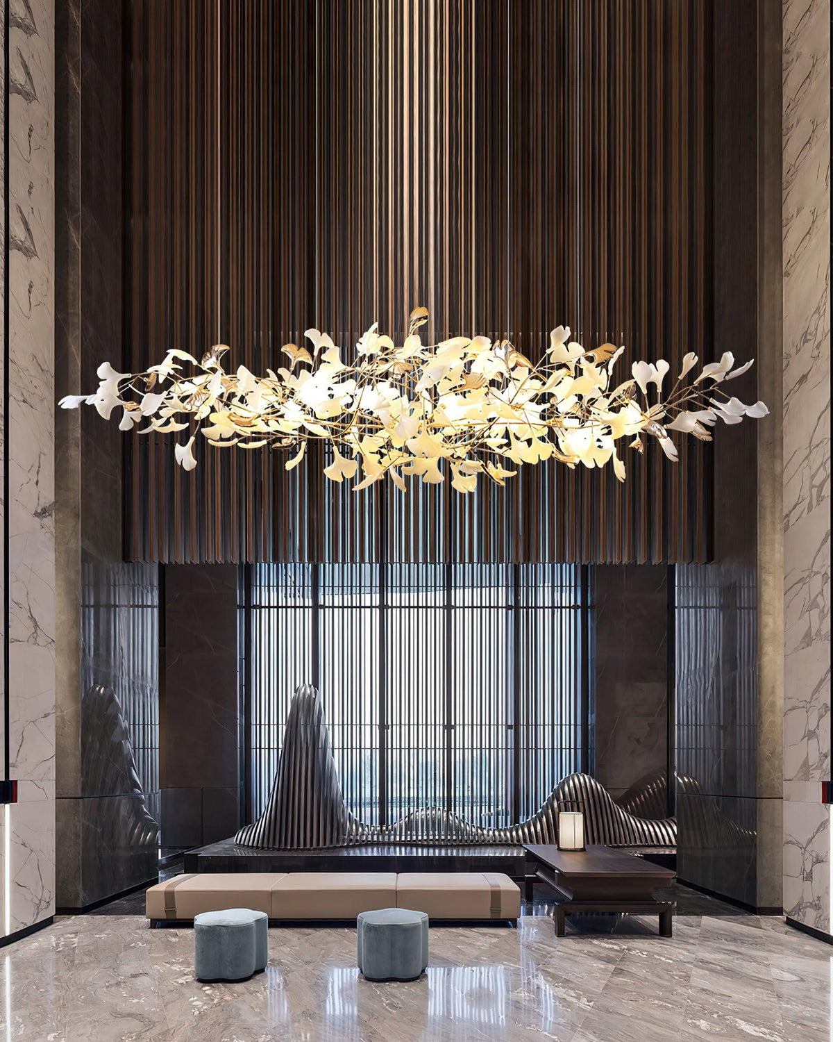 Sovell lampadario di lusso Postmoderno Ginkgo Cloud Ceramics