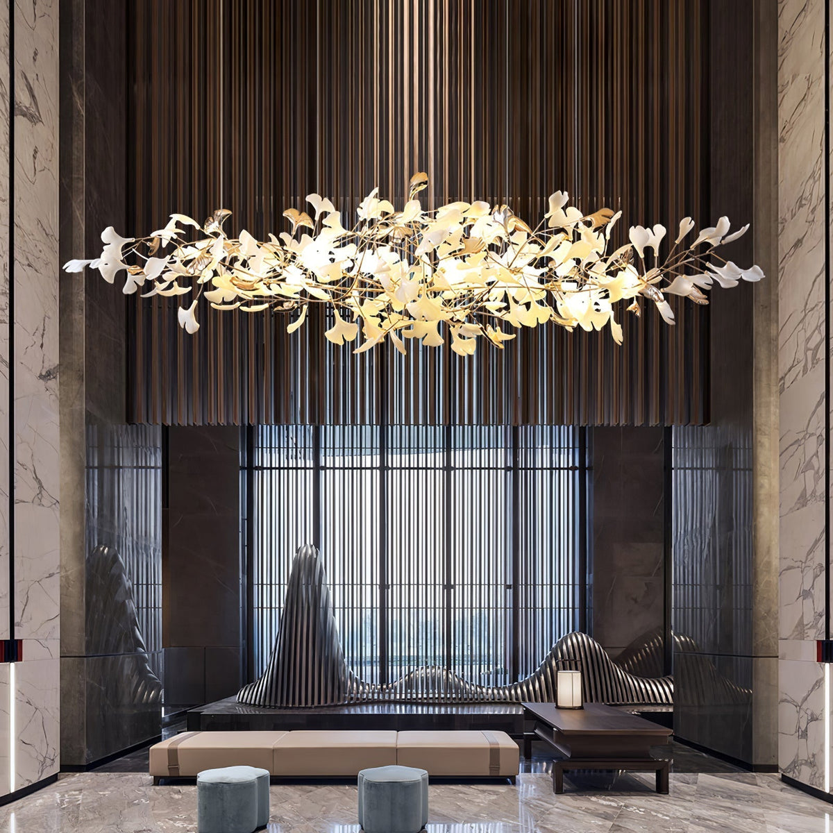 Sovell lampadario di lusso Postmoderno Ginkgo Cloud Ceramics