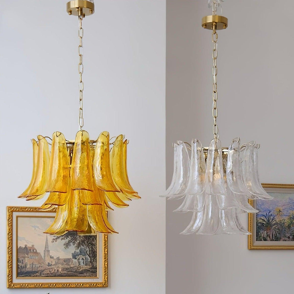 Glyra lampadario ambra Fioritura