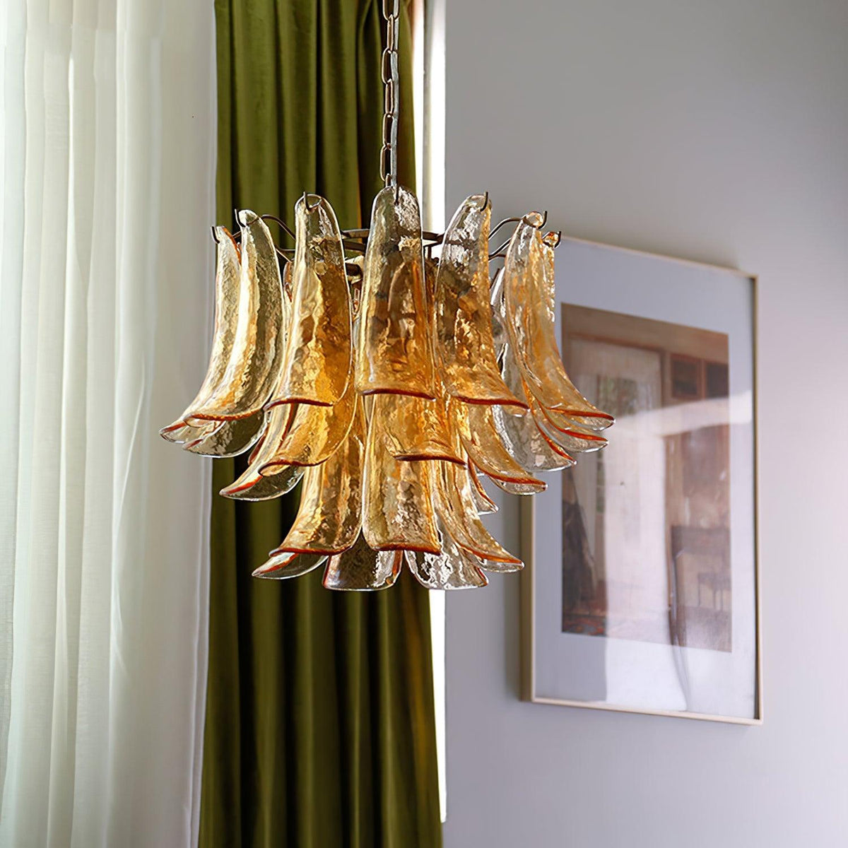 Glyra lampadario ambra Fioritura