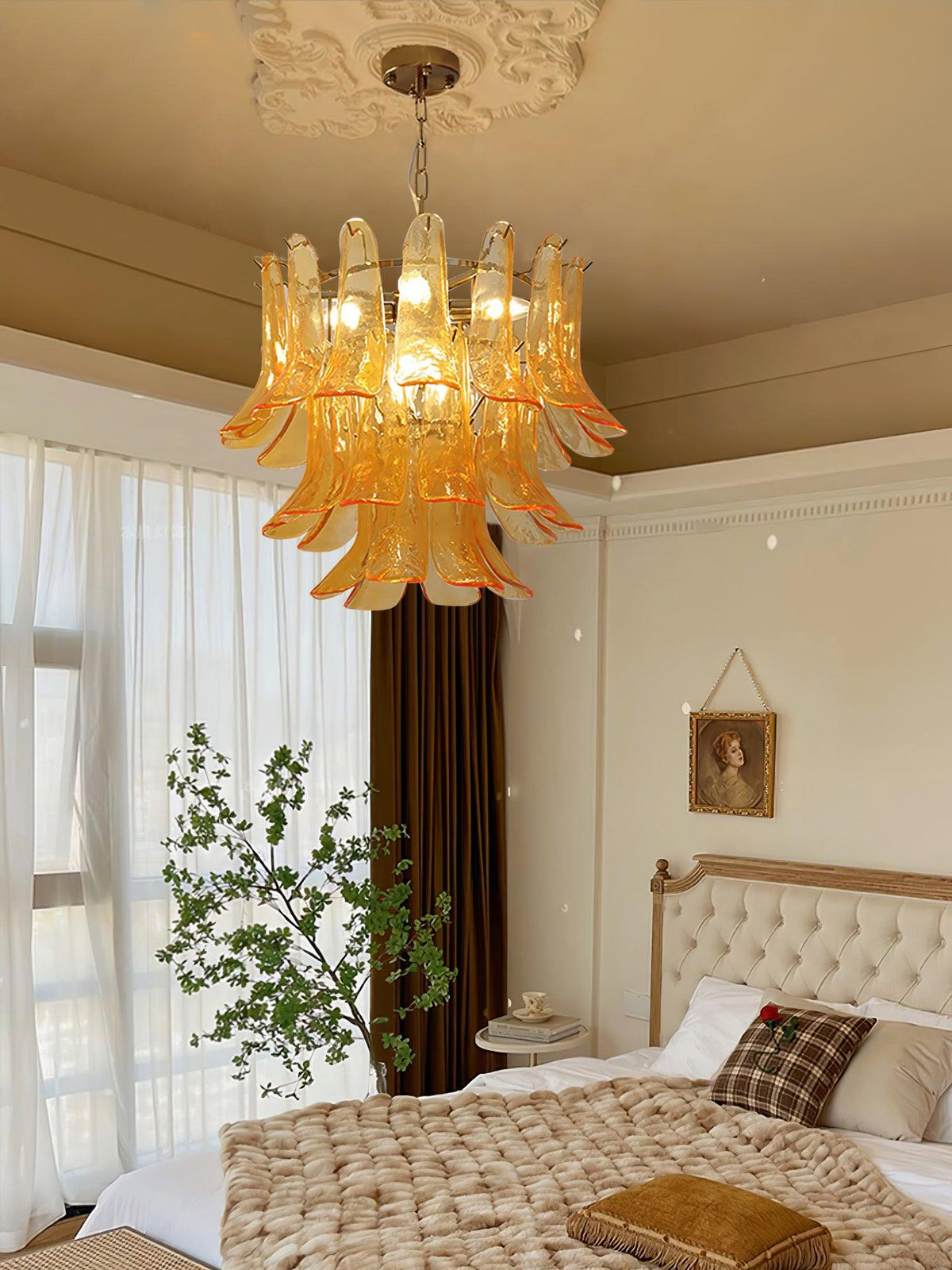 Glyra lampadario ambra Fioritura