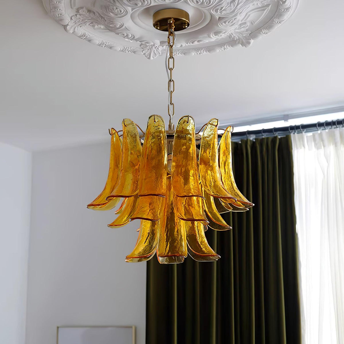 Glyra lampadario ambra Fioritura