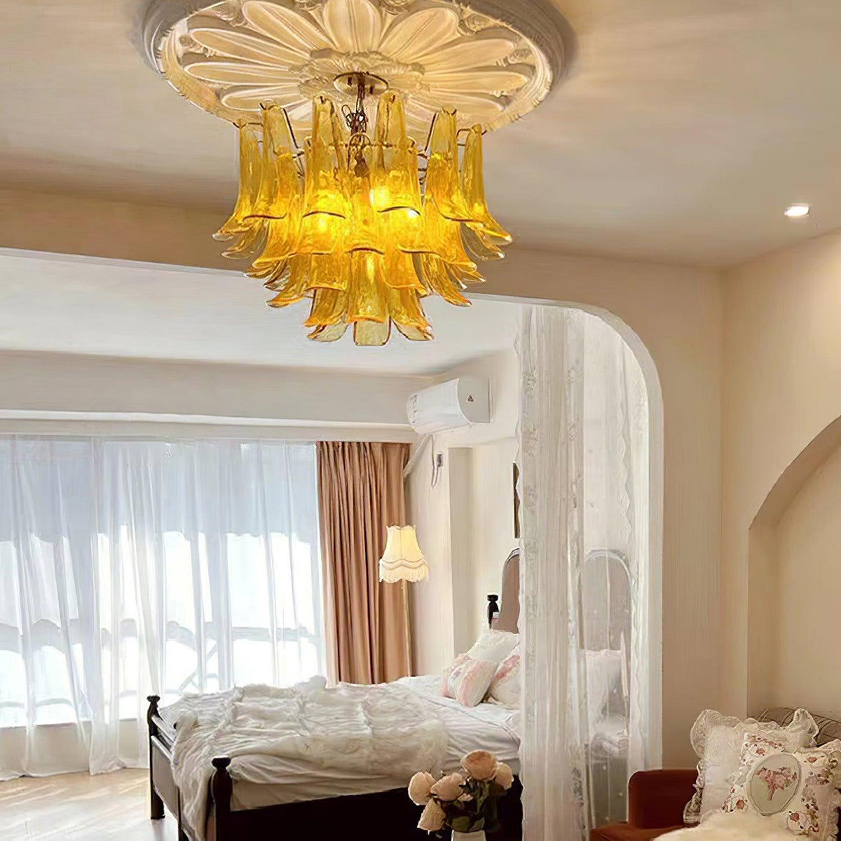 Glyra lampadario ambra Fioritura