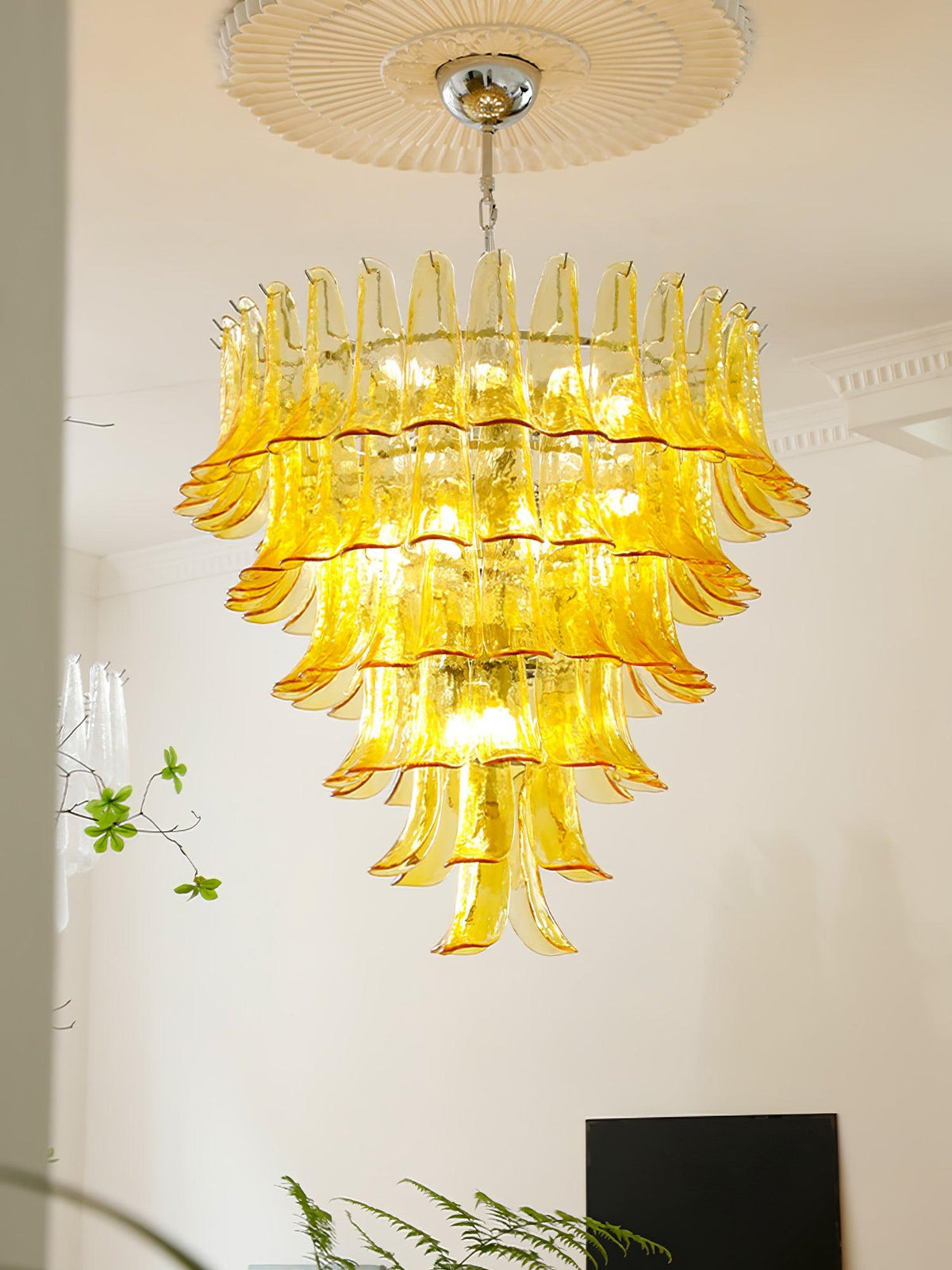 Glyra lampadario ambra Fioritura