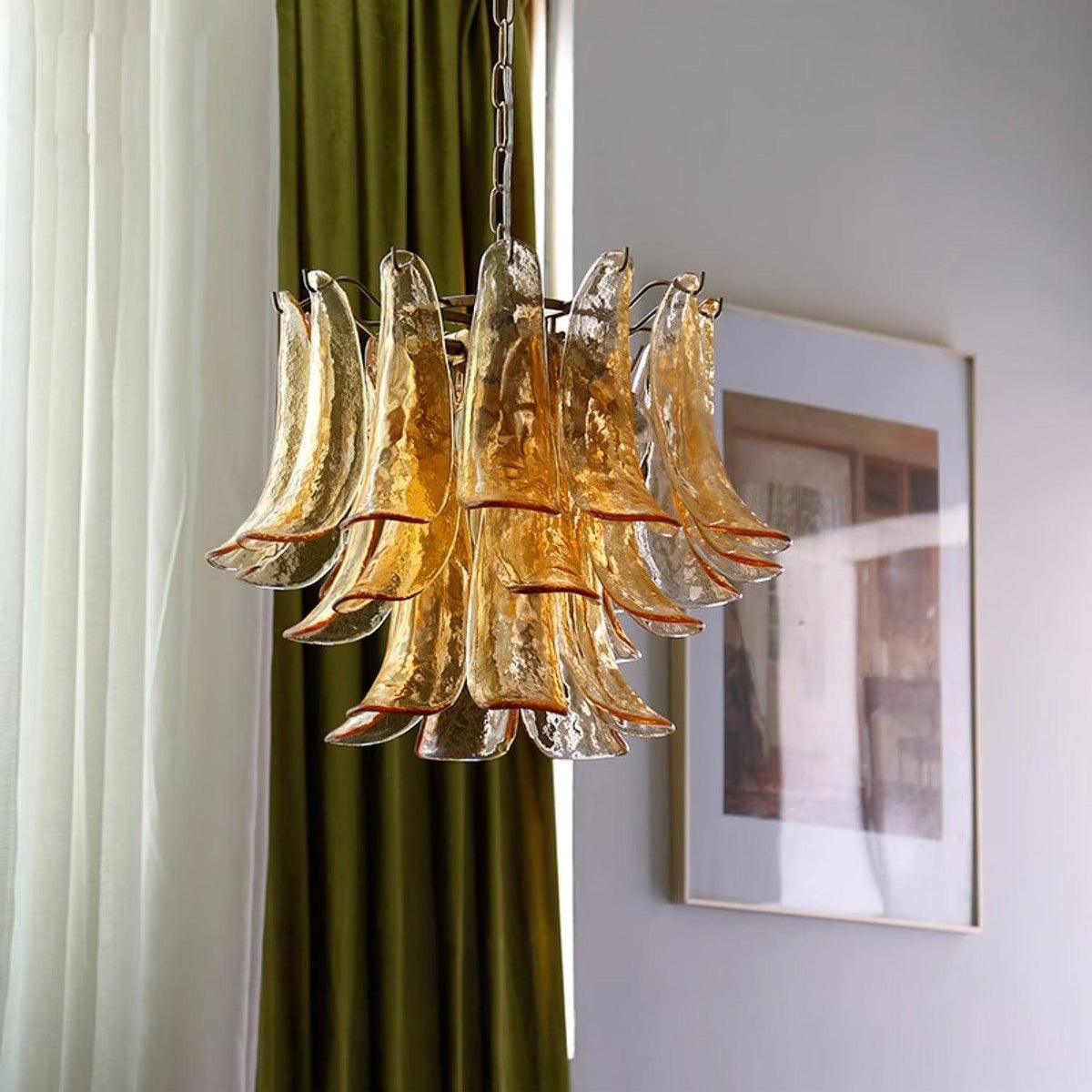 Glyra lampadario ambra Fioritura