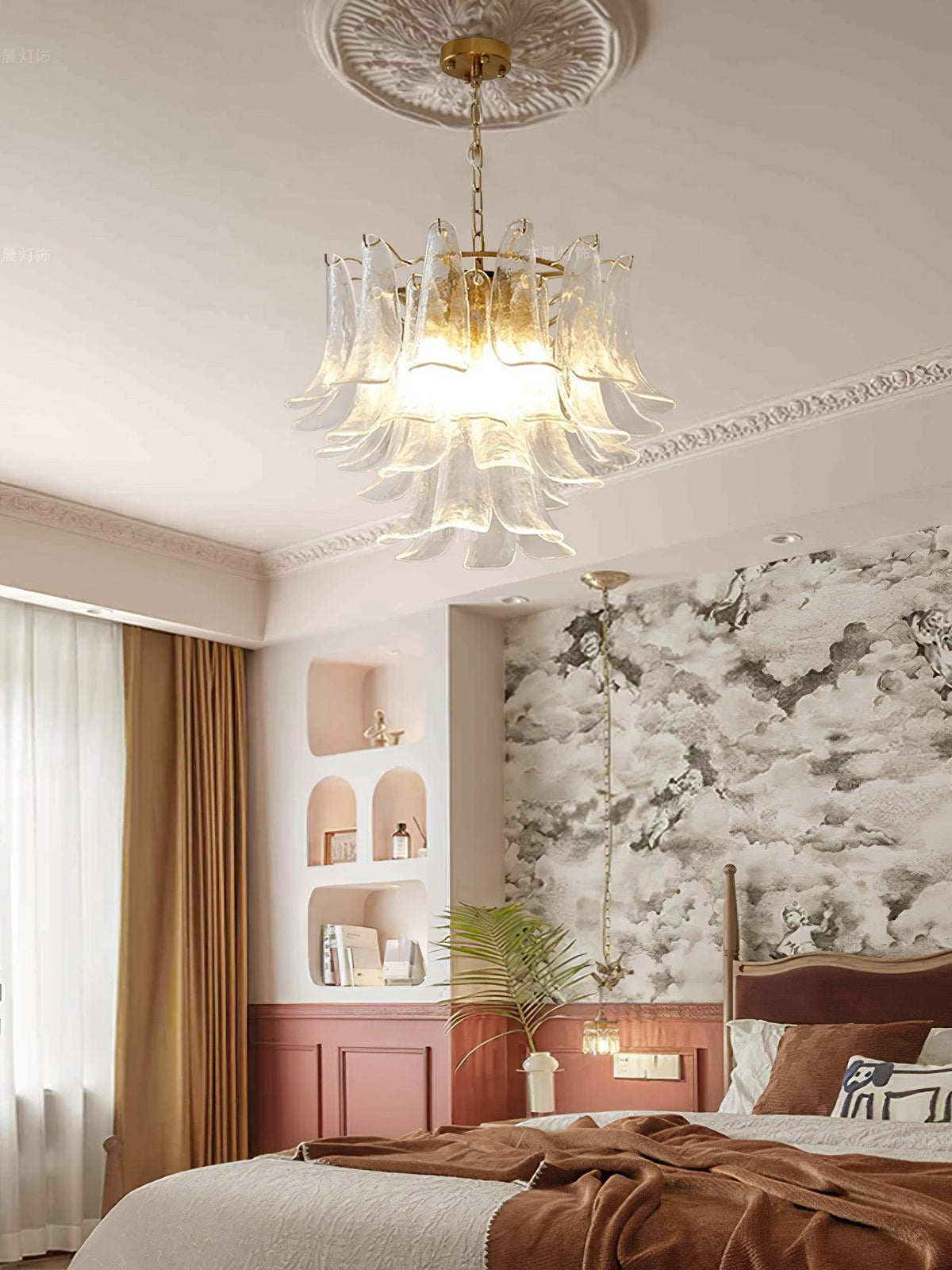 Glyra lampadario ambra Fioritura