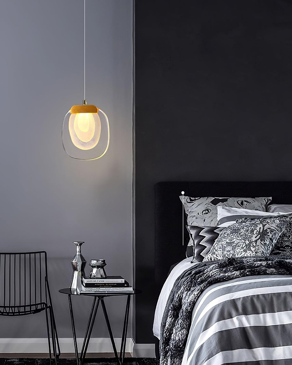 Avesia lampada a sospensione minimalista in vetro per scale