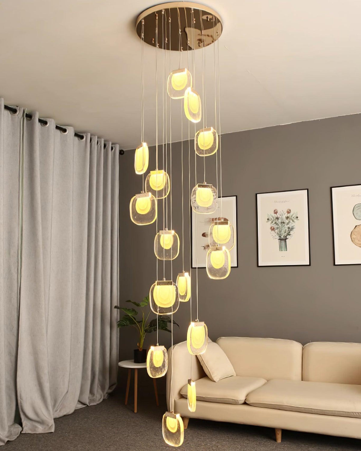 Avesia lampada a sospensione minimalista in vetro per scale