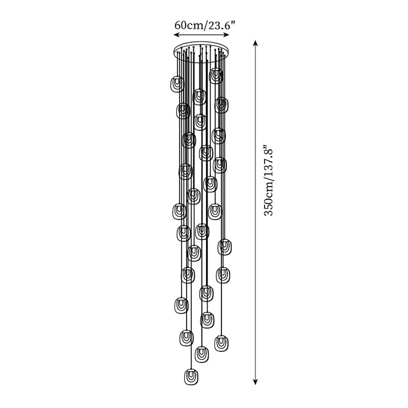 Avesia lampada a sospensione minimalista in vetro per scale