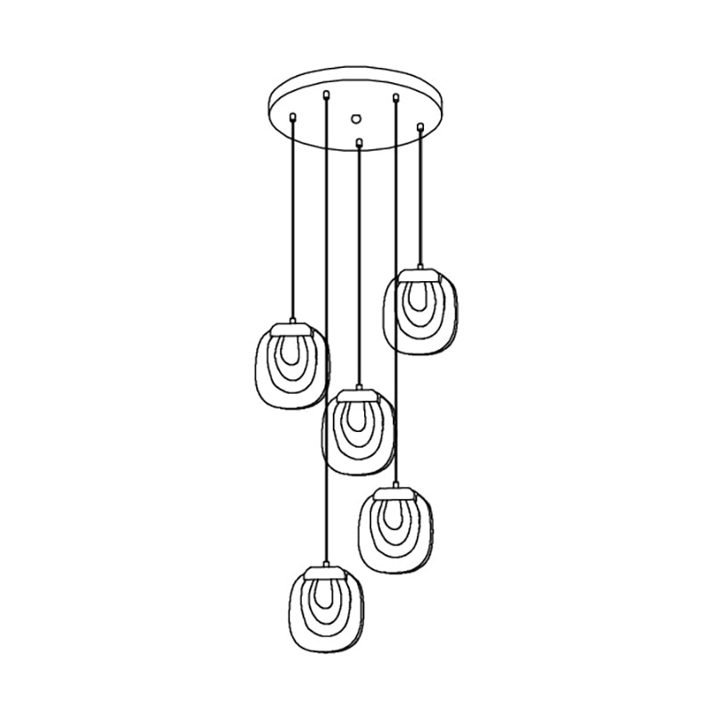 Avesia lampada a sospensione minimalista in vetro per scale