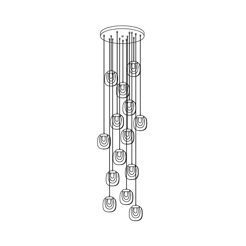 Avesia lampada a sospensione minimalista in vetro per scale
