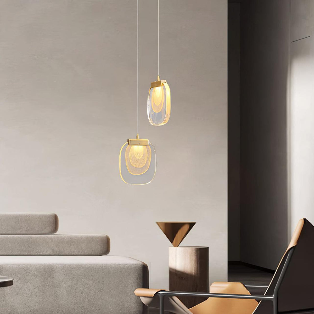 Avesia lampada a sospensione minimalista in vetro per scale