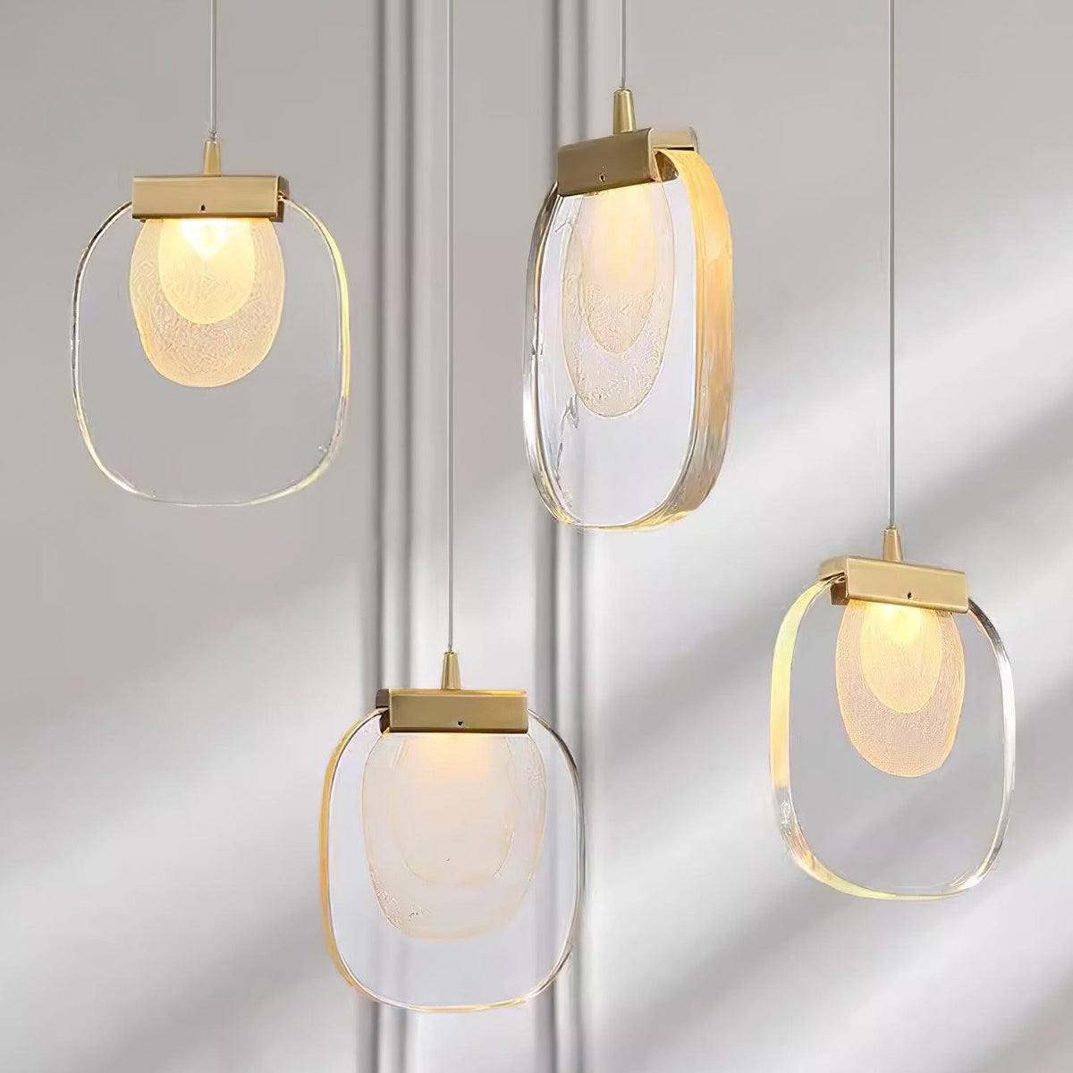 Avesia lampada a sospensione minimalista in vetro per scale