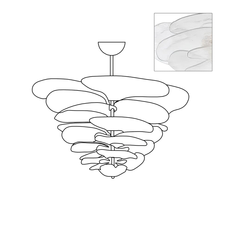 Crivs lampadario Oro vetro Murano petali lusso