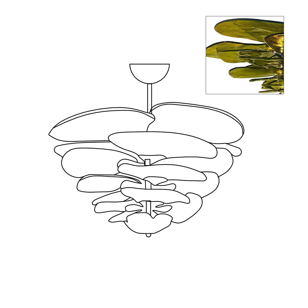 Crivs lampadario Oro vetro Murano petali lusso