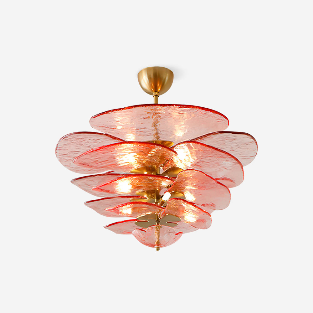 Crivs lampadario Oro vetro Murano petali lusso