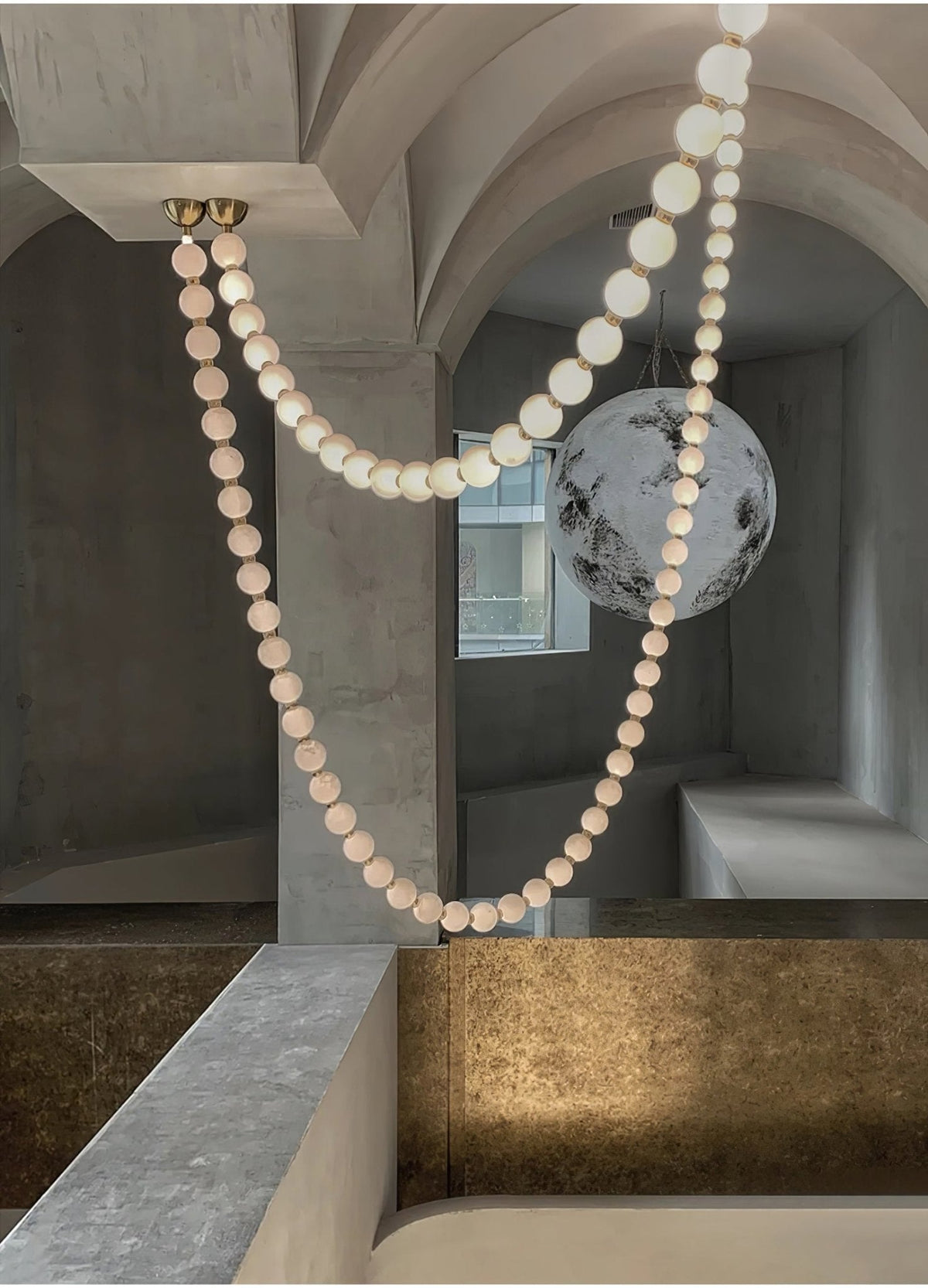 Kanell lampadario in ottone Sputnik