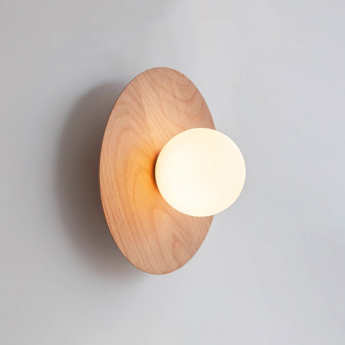 Eloza lampada da parete in legno e vetro moderna minimalista
