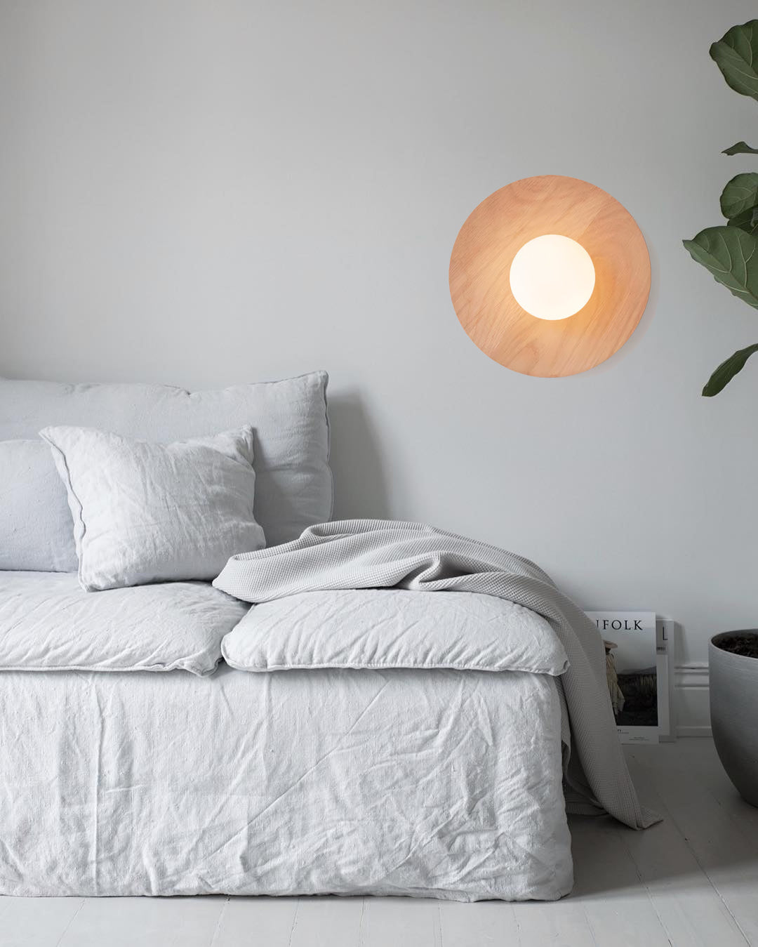 Eloza lampada da parete in legno e vetro moderna minimalista