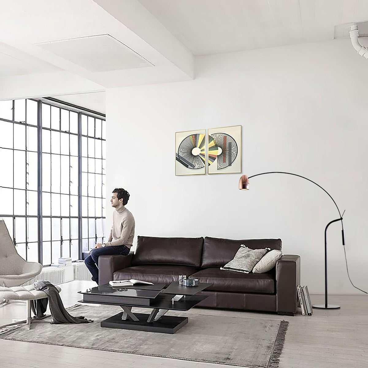 Arc lampada da terra LED moderna