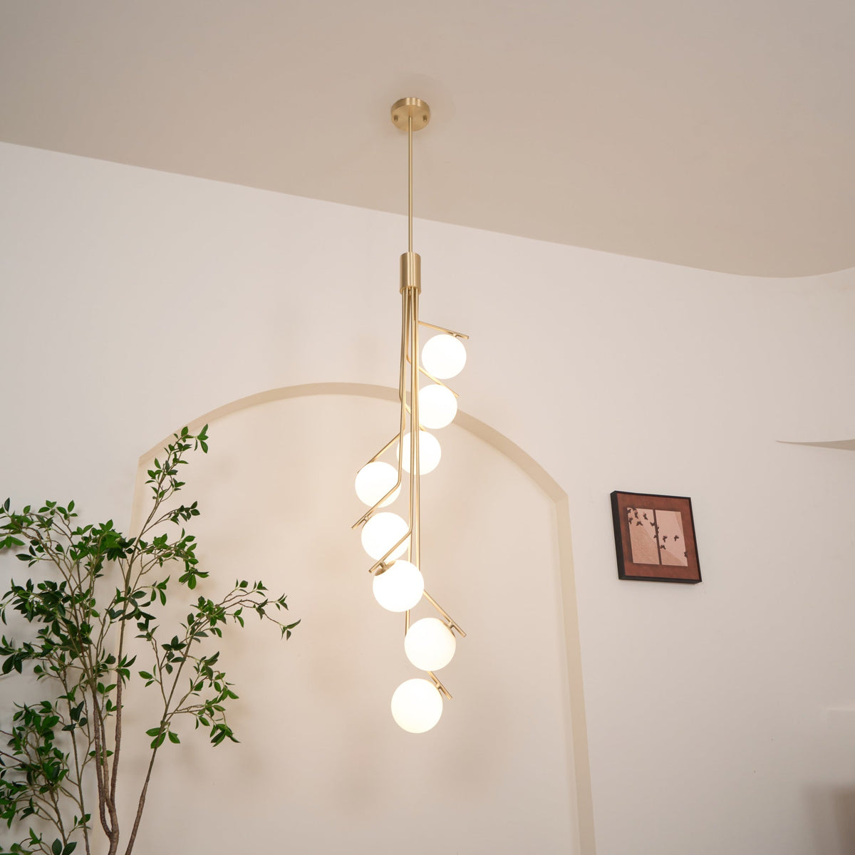 Solivine lampadario Oro Ramo sfera LED