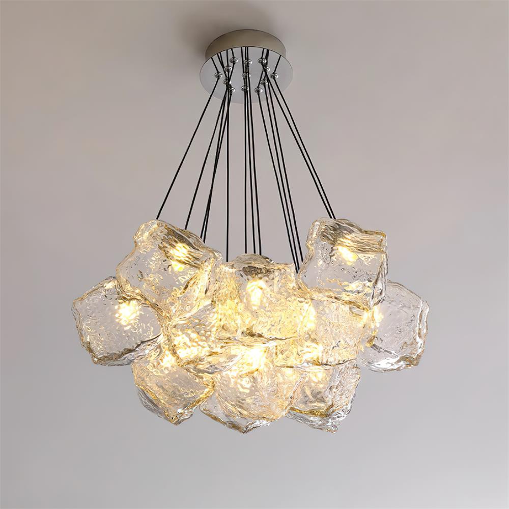 Pebine lampadario in vetro a ciottolo