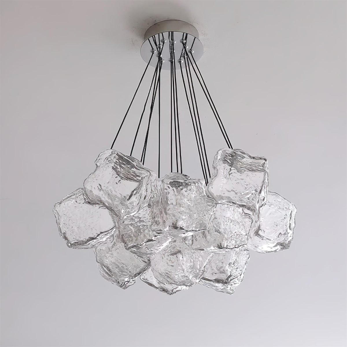 Pebine lampadario in vetro a ciottolo