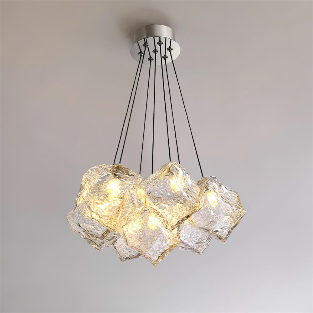 Pebine lampadario in vetro a ciottolo