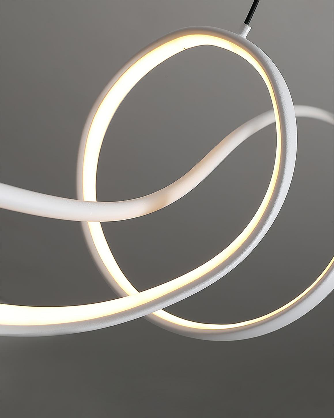 Calelina lampada a sospensione moderna in nero con LED a Forma d'Ondata