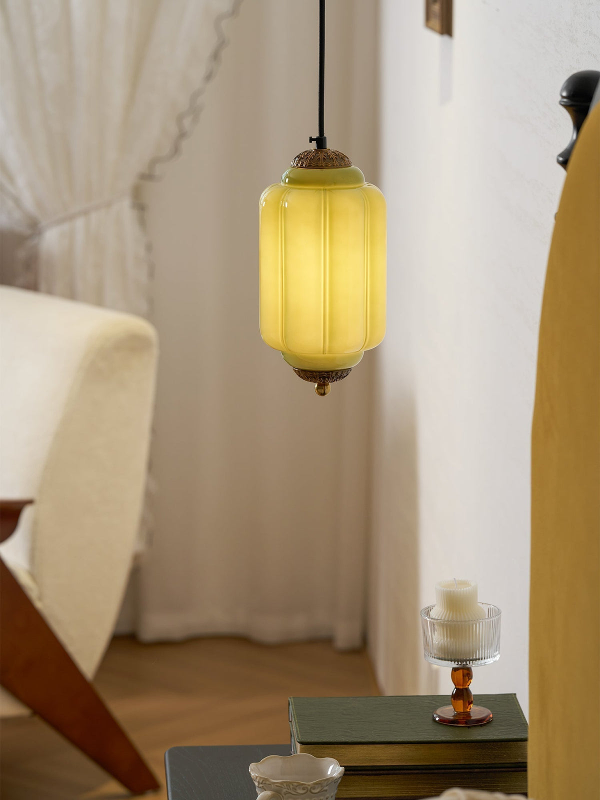 Celinena lampada a sospensione in vetro