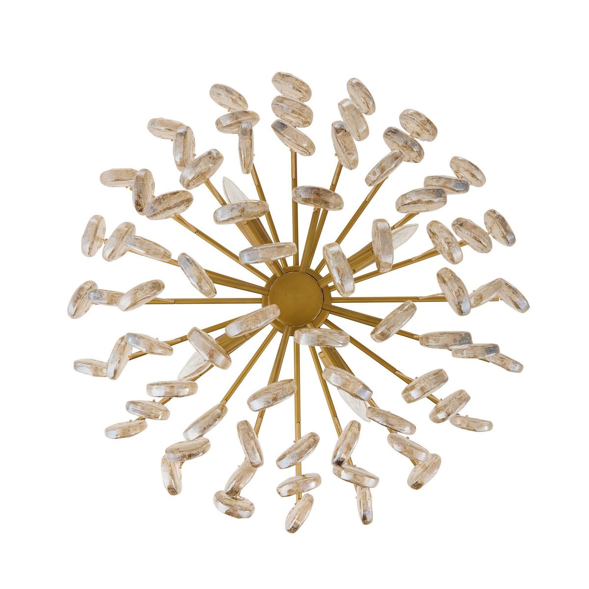 Velaian lampadario Gocce in vetro ambra ottone Antico