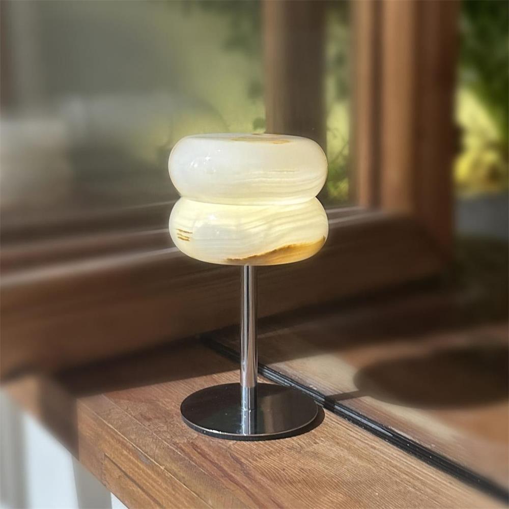 Nivaraine Donut lampada da tavolo in alabastro