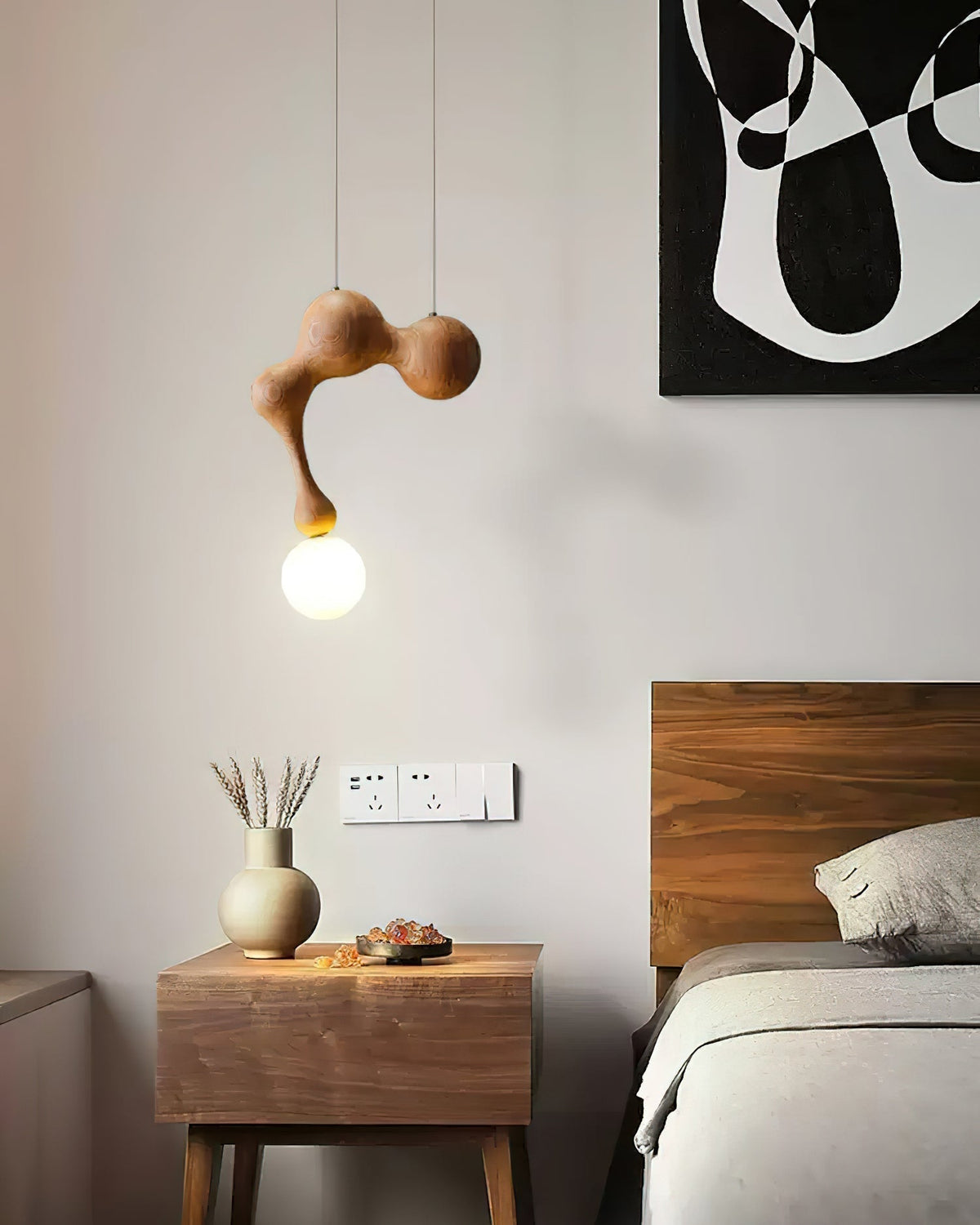 Hale lampada a sospensione in legno lussuoso