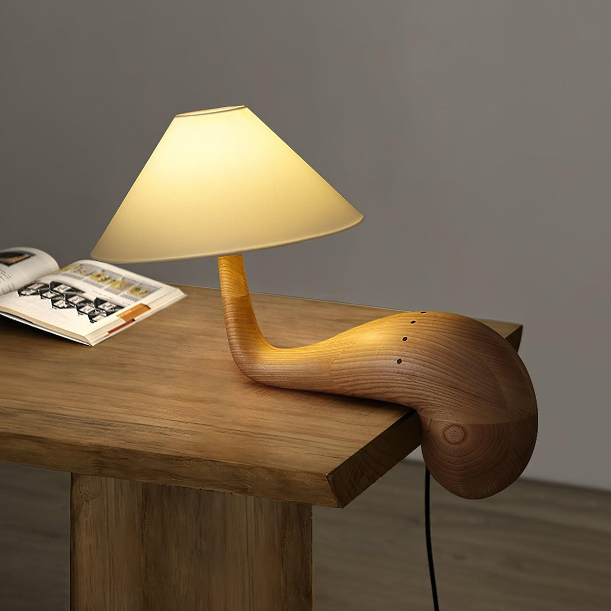 Solisise lampada da tavolo in legno artistica
