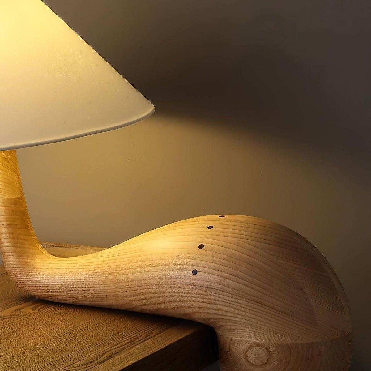 Solisise lampada da tavolo in legno artistica