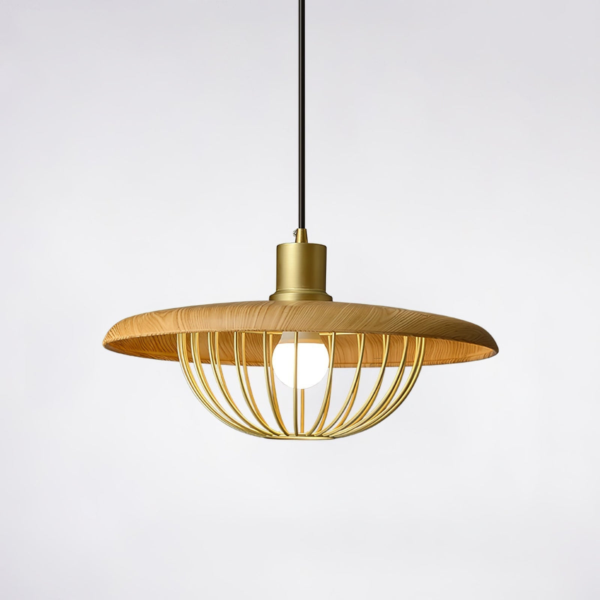 Rinoira lampada a sospensione in legno Retro vintage