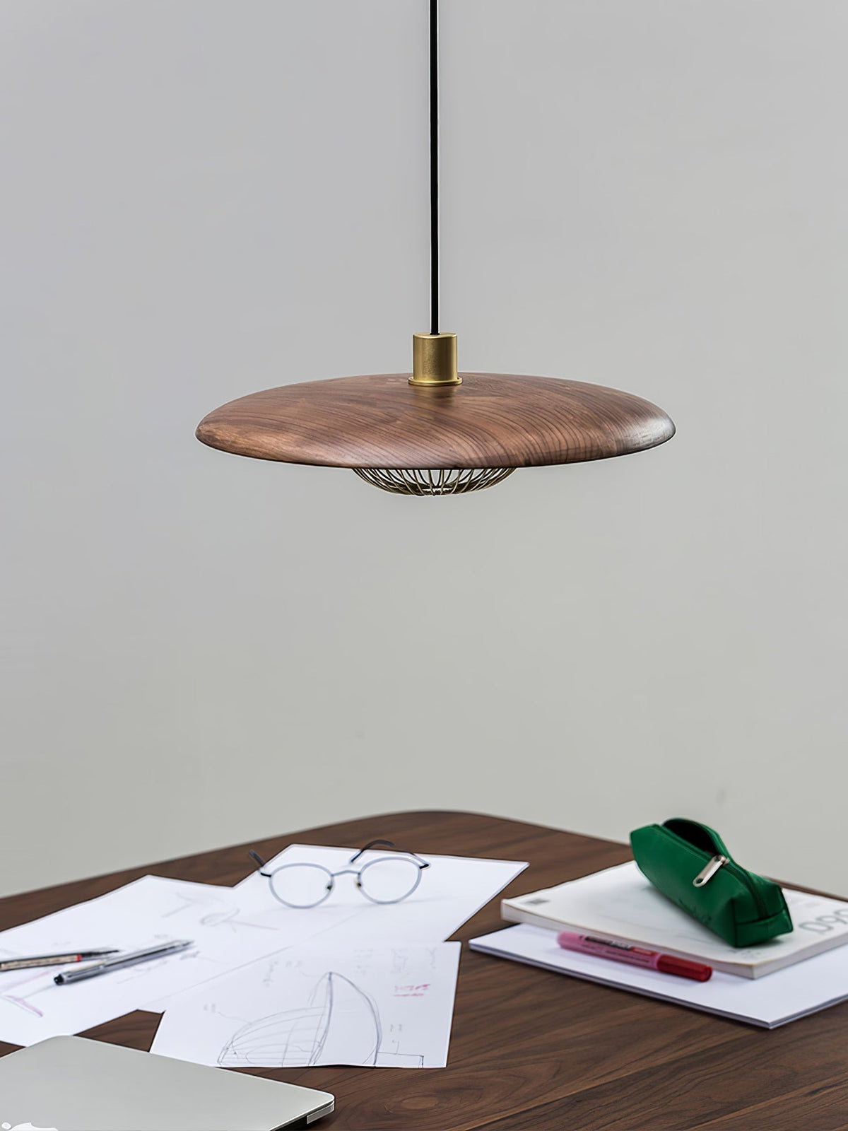 Rinoira lampada a sospensione in legno Retro vintage
