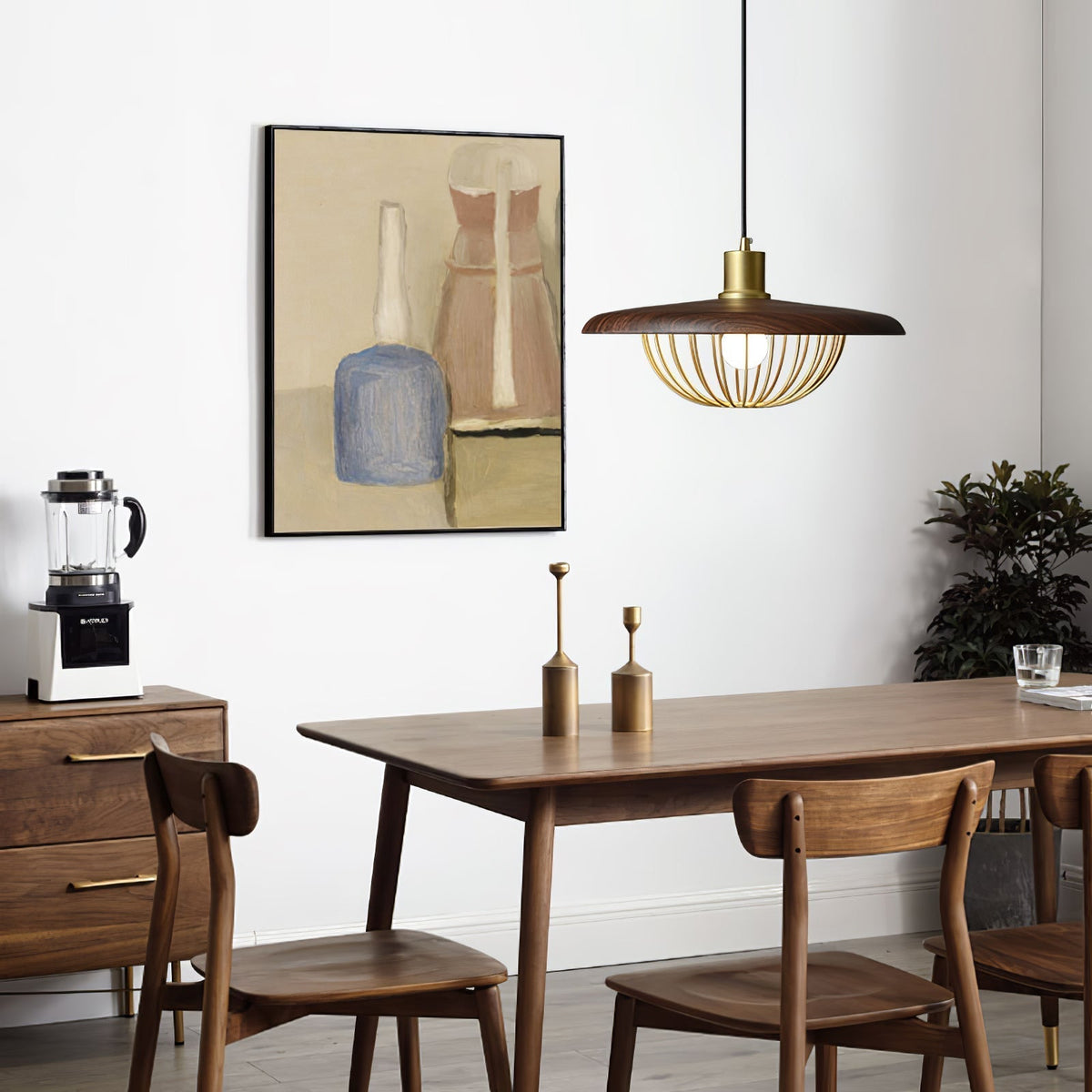 Rinoira lampada a sospensione in legno Retro vintage