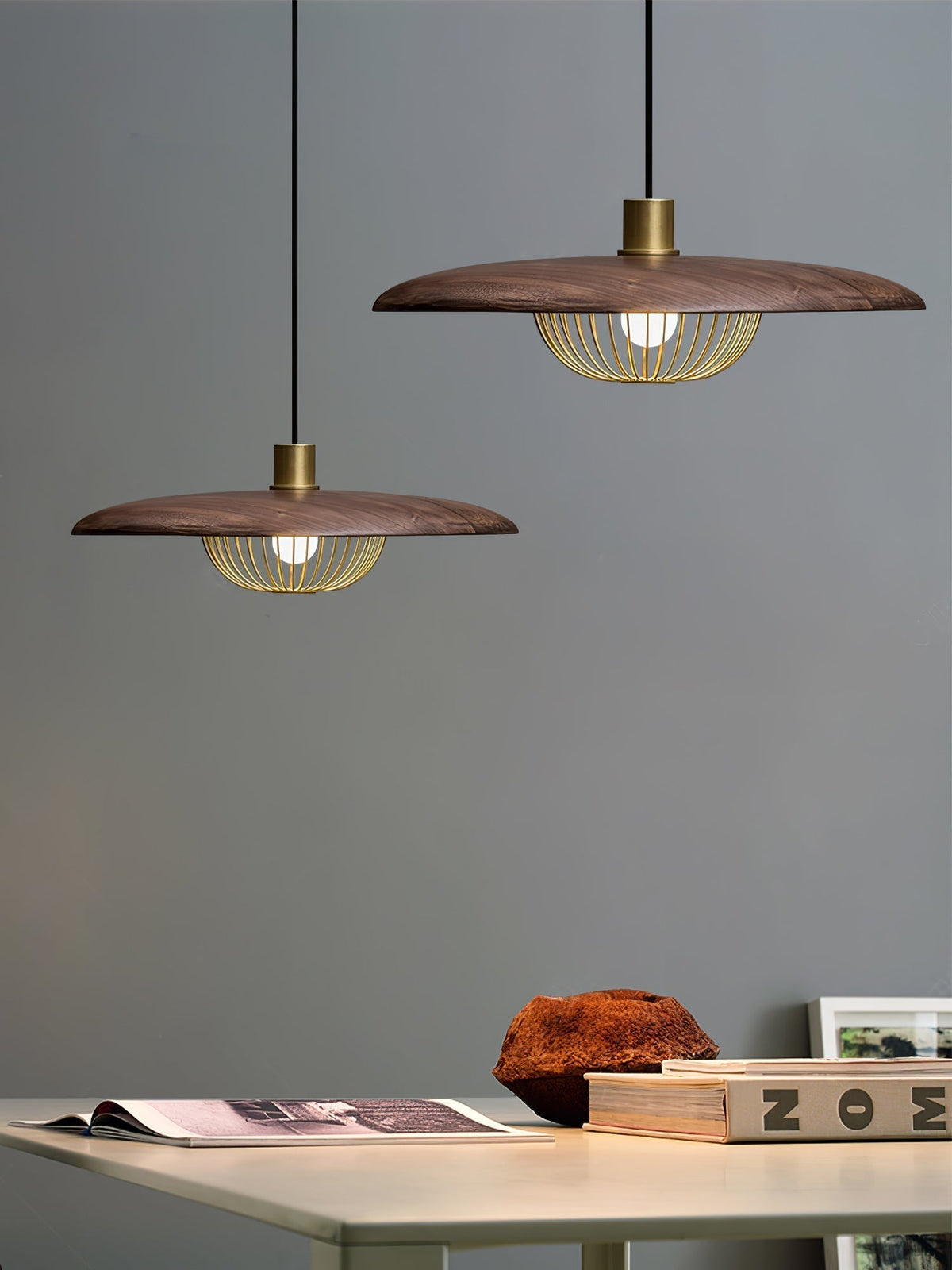 Rinoira lampada a sospensione in legno Retro vintage