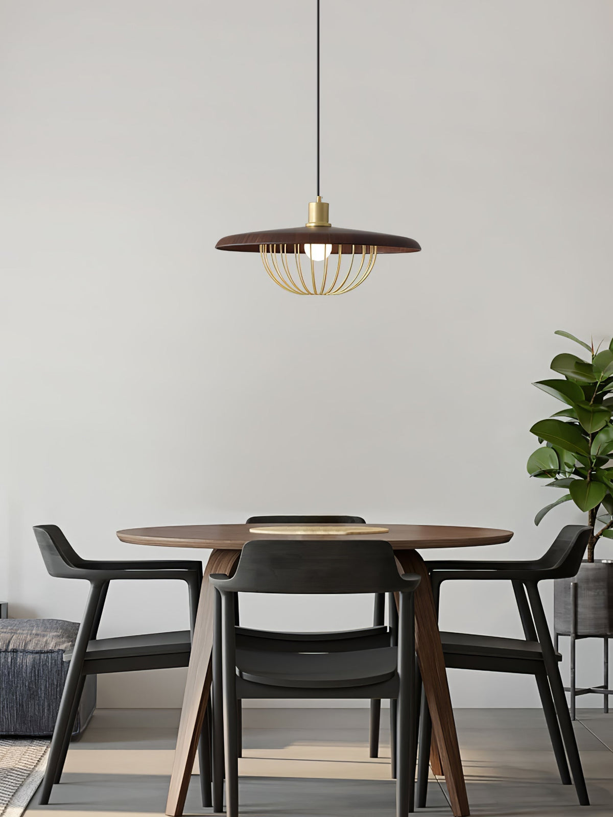 Rinoira lampada a sospensione in legno Retro vintage