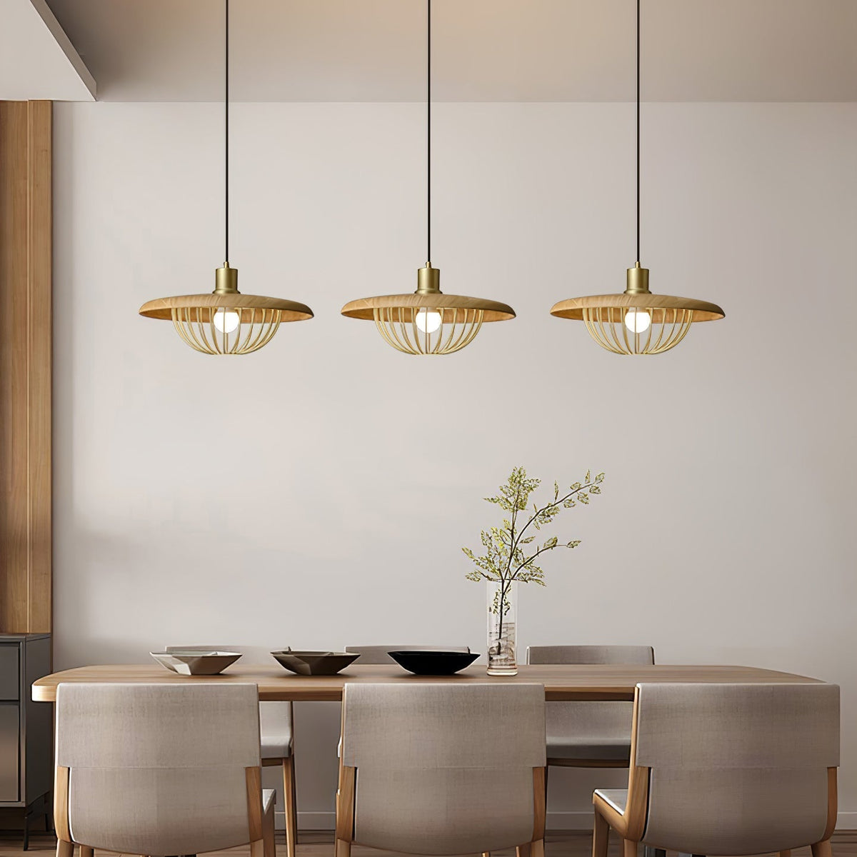 Rinoira lampada a sospensione in legno Retro vintage