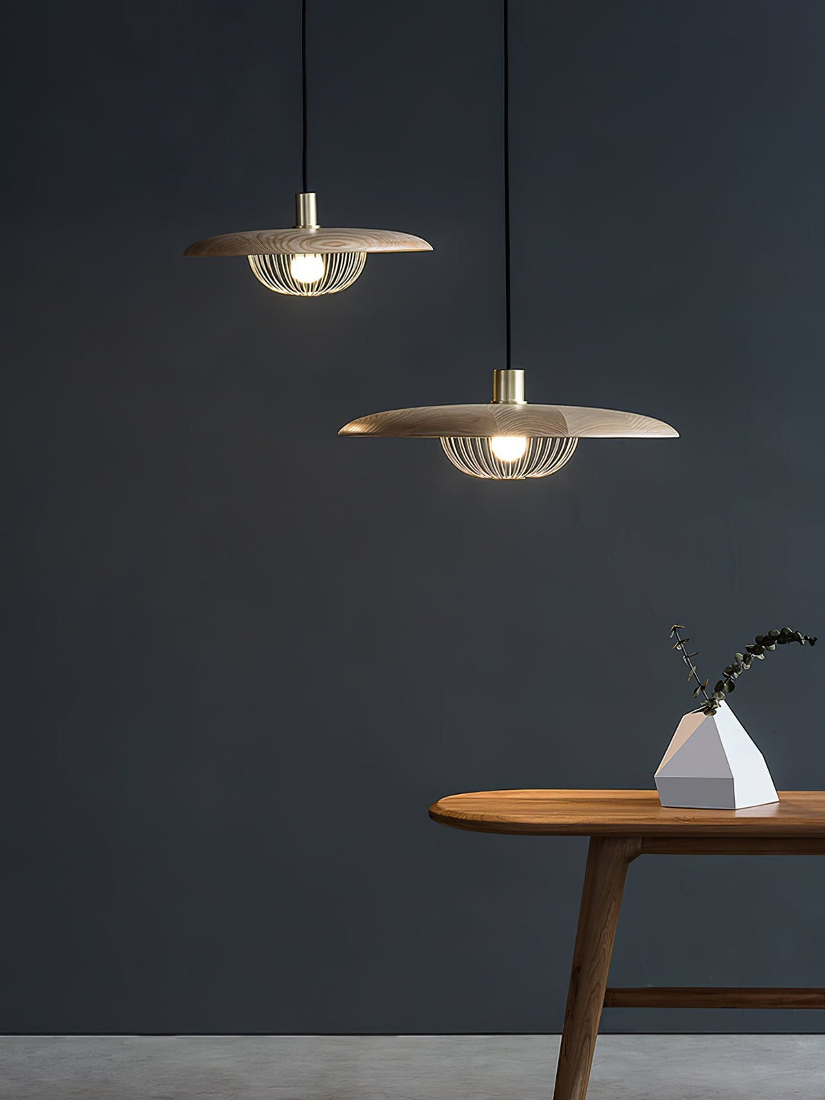 Rinoira lampada a sospensione in legno Retro vintage