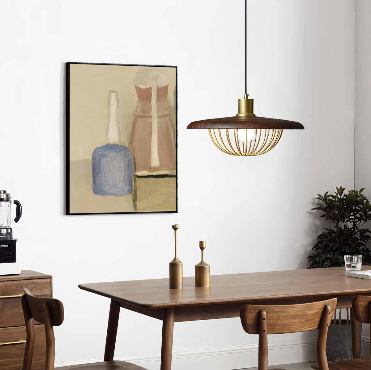 Rinoira lampada a sospensione in legno Retro vintage