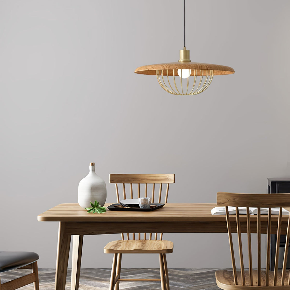 Rinoira lampada a sospensione in legno Retro vintage